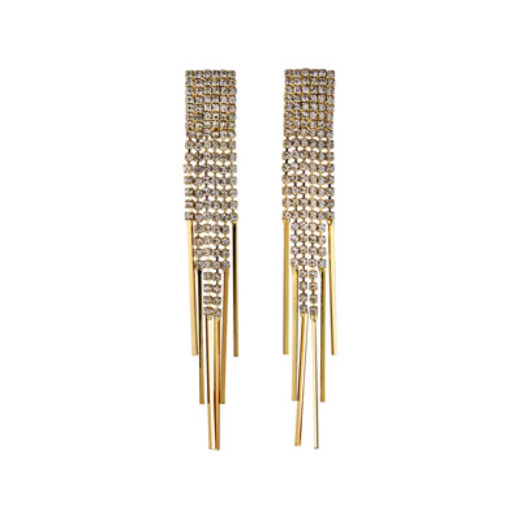 35 Gold Crystal 6 Strand Post Earrings 148$